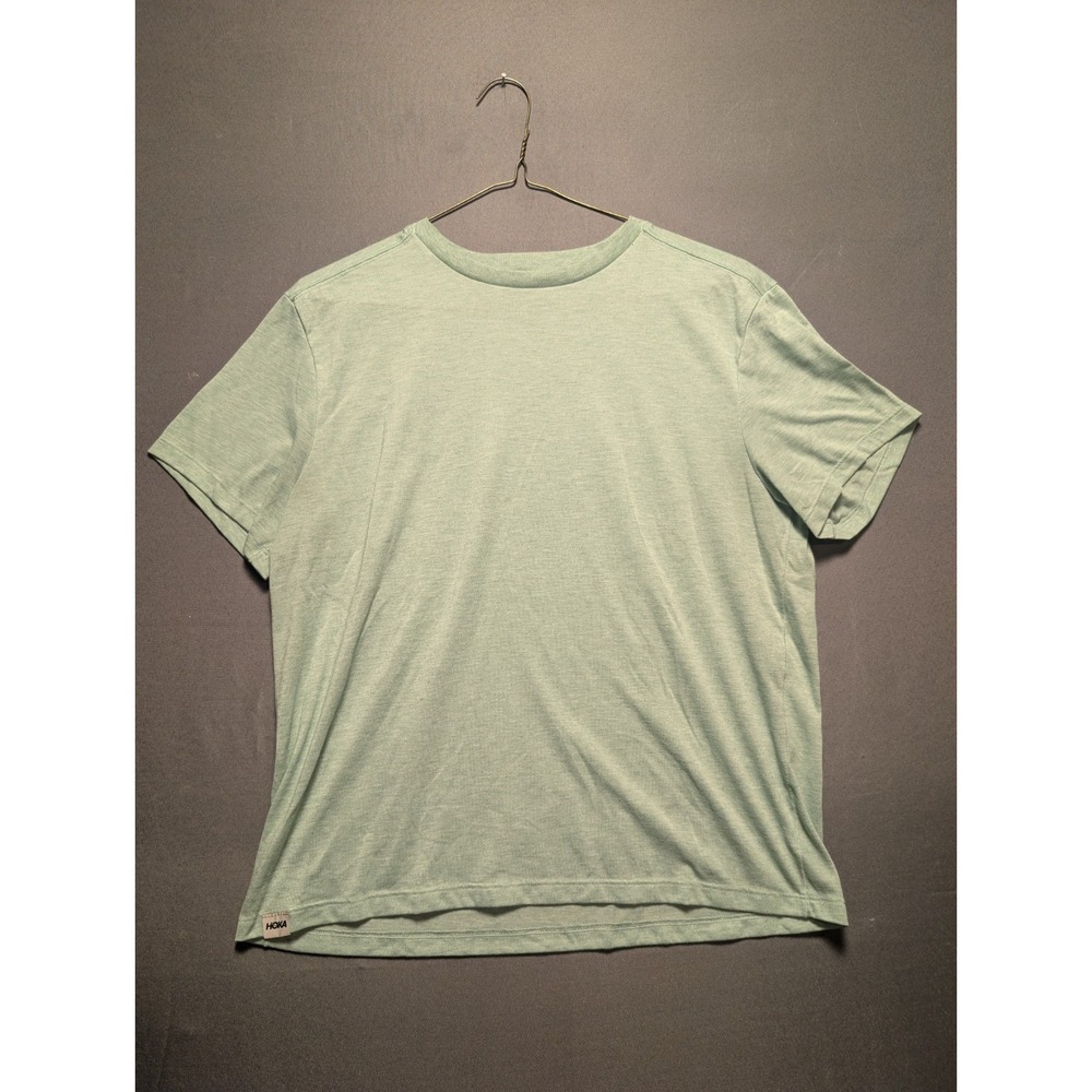 Hoka T Shirt Mens XL Olive Green Crew Neck Short Sleeve Workout Running Gym